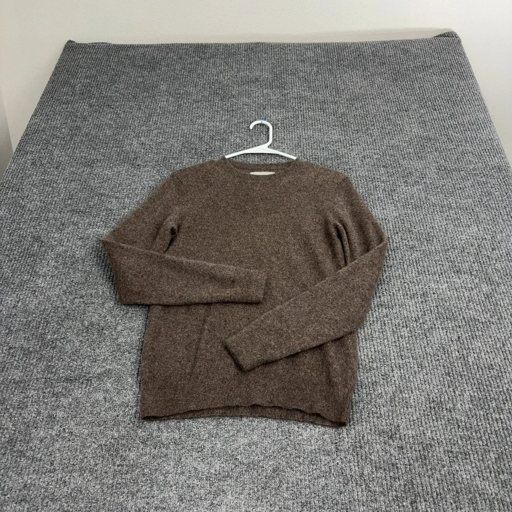 Everlane Sweater XS Brown Cashmere Crewneck Long Sleeve Minimalist Cozy - Picture 2 of 7